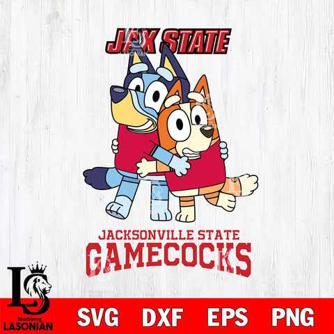 Jacksonville State Gamecocks Bluey & Bingo 3 Svg Eps Dxf Png File, NCAA svg, Digital Download, Instant Download