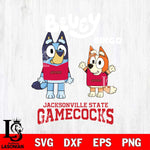 Jacksonville State Gamecocks Bluey & Bingo 4 Svg Eps Dxf Png File, NCAA svg, Digital Download, Instant Download