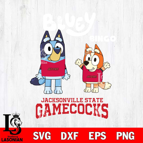 Jacksonville State Gamecocks Bluey & Bingo 4 Svg Eps Dxf Png File, NCAA svg, Digital Download, Instant Download