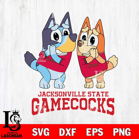 Jacksonville State Gamecocks Bluey & Bingo 5 Svg Eps Dxf Png File, NCAA svg, Digital Download, Instant Download