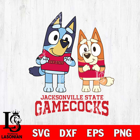 Jacksonville State Gamecocks Bluey & Bingo 6 Svg Eps Dxf Png File, NCAA svg, Digital Download, Instant Download