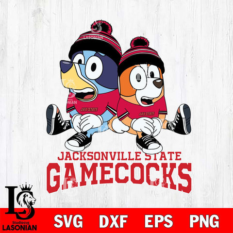 Jacksonville State Gamecocks Bluey & Bingo 8 Svg Eps Dxf Png File, NCAA svg, Digital Download, Instant Download