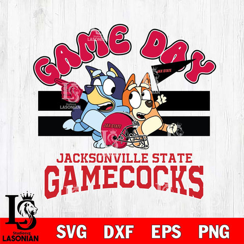 Jacksonville State Gamecocks Bluey & Bingo 9 Svg Eps Dxf Png File, NCAA svg, Digital Download, Instant Download