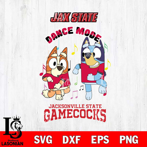 Jacksonville State Gamecocks Bluey Bingo Dance Mode Svg Eps Dxf Png File, NCAA svg, Digital Download, Instant Download