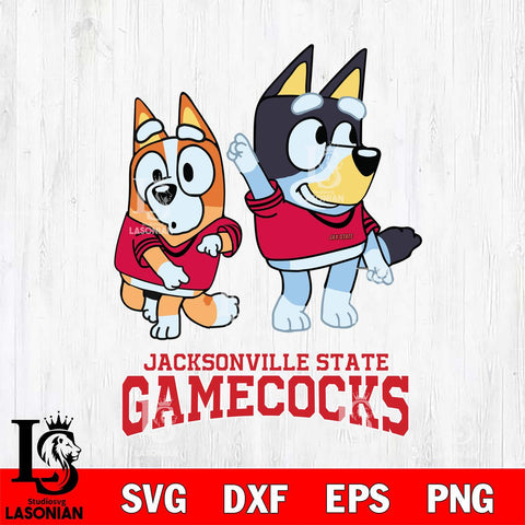 Jacksonville State Gamecocks Bluey Chilli Mode Dance Svg Eps Dxf Png File, Digital Download, Instant Download