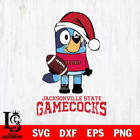 Jacksonville State Gamecocks Bluey Christmas Svg Eps Dxf Png File, Digital Download