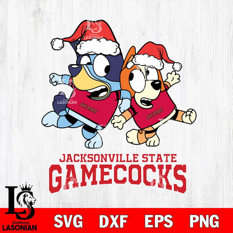 Jacksonville State Gamecocks Bluey Christmas Holiday Svg Eps Dxf Png File, Digital Download