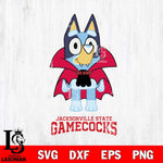 Jacksonville State Gamecocks Bluey Dracula Halloween Svg Eps Dxf Png File, Digital Download, Instant Download