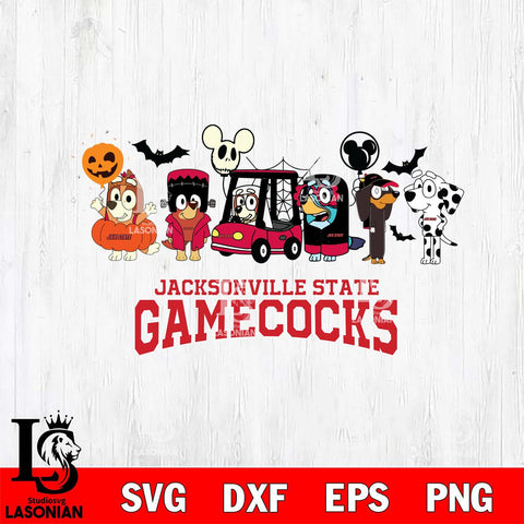 Jacksonville State Gamecocks Bluey Halloween Svg Eps Dxf Png File, Digital Download, Instant Download