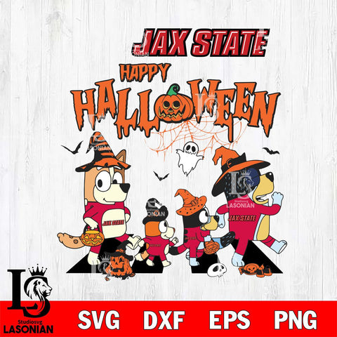 Jacksonville State Gamecocks Bluey Halloween Family Svg Eps Dxf Png File, Digital Download, Instant Download