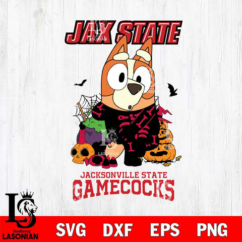 Jacksonville State Gamecocks Bluey Halloween NCAA Svg Eps Dxf Png File, Digital Download, Instant Download