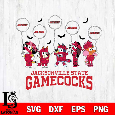 Jacksonville State Gamecocks Bluey Halloween Spooky Svg Eps Dxf Png File, Digital Download, Instant Download