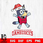 Jacksonville State Gamecocks Bluey Happy Christmas Svg Eps Dxf Png File, Digital Download