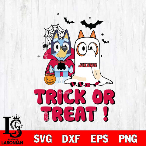 Jacksonville State Gamecocks Bluey Trick or Treat Halloween Svg Eps Dxf Png File, Digital Download, Instant Download