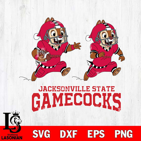 Jacksonville State Gamecocks Chip & Dale Football Cricut,Christmas SVG DXF EPS PNG FILE, NCAA Digital Download,Instant Download, Silhouette