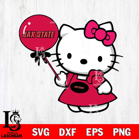 Jacksonville State Gamecocks Cute Hello Kitty 2 Svg Eps Dxf Png File, Digital Download, Instant Download