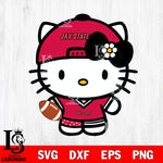 Jacksonville State Gamecocks Cute Hello Kitty Football 10 Svg Eps Dxf Png File, NCAA svg, Digital Download, Instant Download