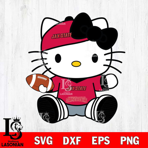 Jacksonville State Gamecocks Cute Hello Kitty Football 11 Svg Eps Dxf Png File, NCAA svg, Digital Download, Instant Download