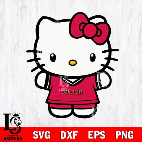 Jacksonville State Gamecocks Cute Hello Kitty Football 6 Svg Eps Dxf Png File, NCAA svg, Digital Download, Instant Download