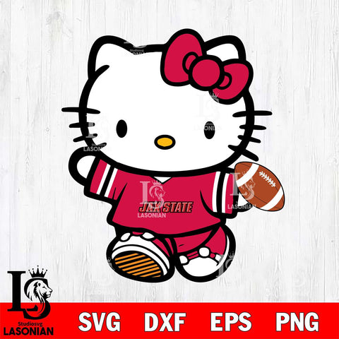 Jacksonville State Gamecocks Cute Hello Kitty Football 7 Svg Eps Dxf Png File, NCAA svg, Digital Download, Instant Download