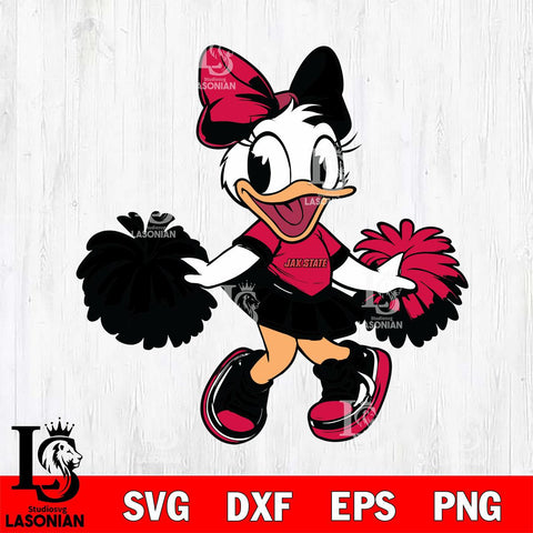 Jacksonville State Gamecocks Daisy Duck Cheerleader Svg Eps Dxf Png File, NCAA svg, Digital Download, Instant Download