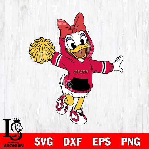 Jacksonville State Gamecocks Daisy Duck Cheerleader Christmas File Cut, NCAA SVG DXF EPS PNG FILE, Digital Download , Criucut , Silhouette