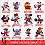 Jacksonville State Gamecocks Disney NCAA Bundle Svg PNG 12 Svg Eps Dxf Png File, Digital Download