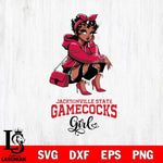 Jacksonville State Gamecocks Fashion Black Fan Girl Betty Boop, Svg Eps Dxf Png File, Digital Download