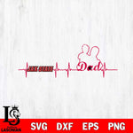 Jacksonville State Gamecocks Father Heart Beat Svg Eps Dxf Png File, Digital Download, Instant Download