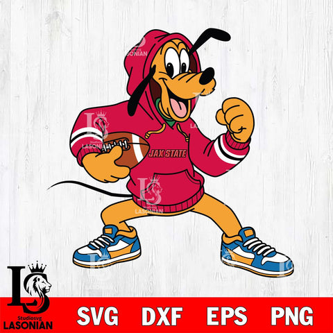 Jacksonville State Gamecocks Goofy Disney Football Christmas File Cut, NCAA SVG DXF EPS PNG FILE, Digital Download , Criucut , Silhouette