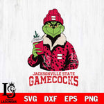 Jacksonville State Gamecocks Grinch Christmas Cut Files Cricut, Svg Dxf Eps Png file, Digital download , Silhouette