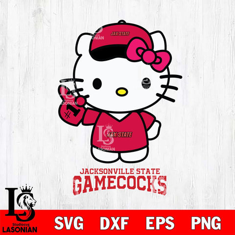Jacksonville State Gamecocks Hello Kitty Best Fan Svg Eps Dxf Png File, Digital Download, Instant Download