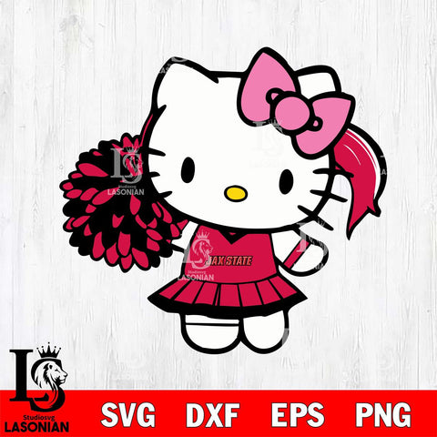 Jacksonville State Gamecocks Hello Kitty Cheerleader 12 Svg Eps Dxf Png File, Digital Download, Instant Download