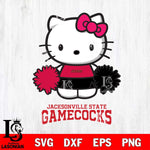 Jacksonville State Gamecocks Hello Kitty Cheerleader 2 Svg Eps Dxf Png File, Digital Download, Instant Download
