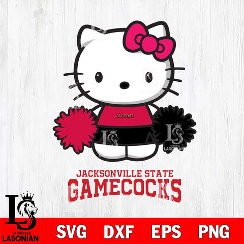 Jacksonville State Gamecocks Hello Kitty Cheerleader 2 Svg Eps Dxf Png File, Digital Download, Instant Download