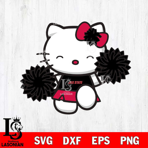 Jacksonville State Gamecocks Hello Kitty Cheerleader Svg Eps Dxf Png File, Digital Download, Instant Download