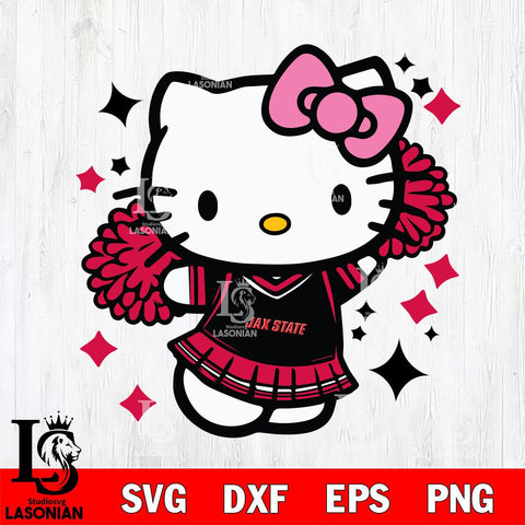 Jacksonville State Gamecocks Hello Kitty Cheerleader 4 Svg Eps Dxf Png File, Digital Download, Instant Download