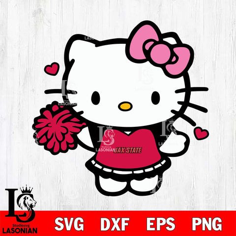 Jacksonville State Gamecocks Hello Kitty Cheerleader 6 Svg Eps Dxf Png File, Digital Download, Instant Download