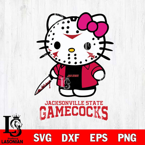 Jacksonville State Gamecocks Hello Kitty Horror 3 Svg Eps Dxf Png File, Digital Download