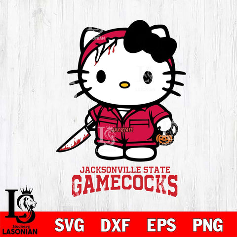Jacksonville State Gamecocks Hello Kitty Horror 5 Svg Eps Dxf Png File, Digital Download