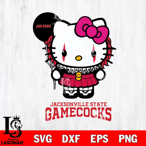 Jacksonville State Gamecocks Hello Kitty Horror 7 Svg Eps Dxf Png File, Digital Download