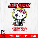 Jacksonville State Gamecocks Hello Kitty Horror 8 Svg Eps Dxf Png File, Digital Download
