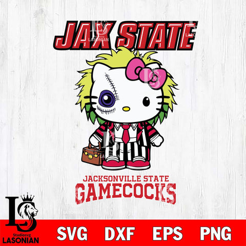 Jacksonville State Gamecocks Hello Kitty Horror 8 Svg Eps Dxf Png File, Digital Download