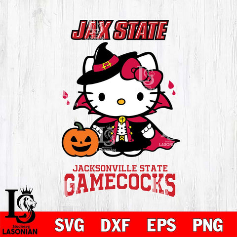 Jacksonville State Gamecocks Hello Kitty Horror 9 Svg Eps Dxf Png File, Digital Download