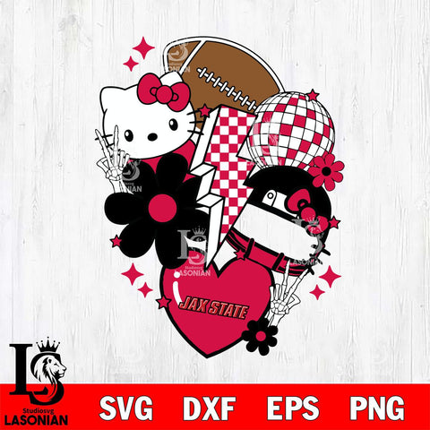 Jacksonville State Gamecocks Hello Kitty NCAA 2 Svg Eps Dxf Png File, Digital Download, Instant Download