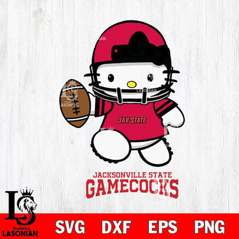 Jacksonville State Gamecocks Hello Kitty NCAA 4 Svg Eps Dxf Png File, Digital Download, Instant Download