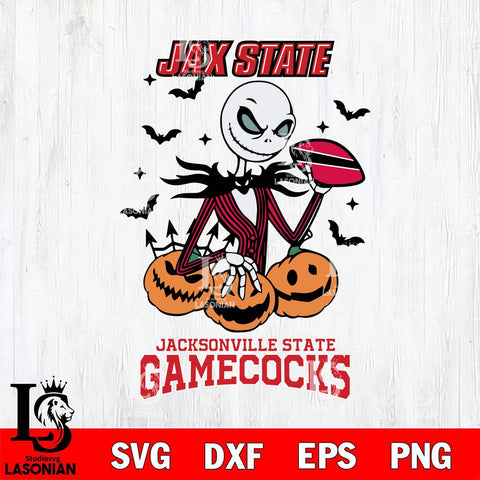Jacksonville State Gamecocks Jack Skellington 2 halloween Svg Eps Dxf Png File, NCAA svg, Digital Download, Instant Download
