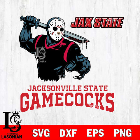Jacksonville State Gamecocks Jason Voorhees 5 Svg Eps Dxf Png File, Digital Download