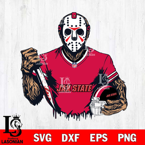 Jacksonville State Gamecocks Jason Voorhees Horror 5 Svg Eps Dxf Png File, NCAA svg, Digital Download, Instant Download