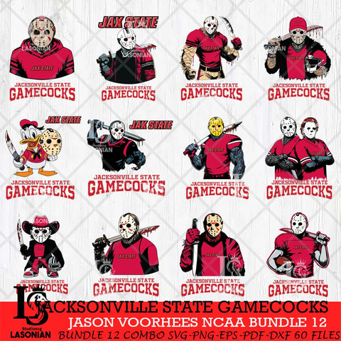 Jacksonville State Gamecocks Jason Voorhees NCAA Bundle 12 SVG Svg Eps Dxf Png File, Digital Download